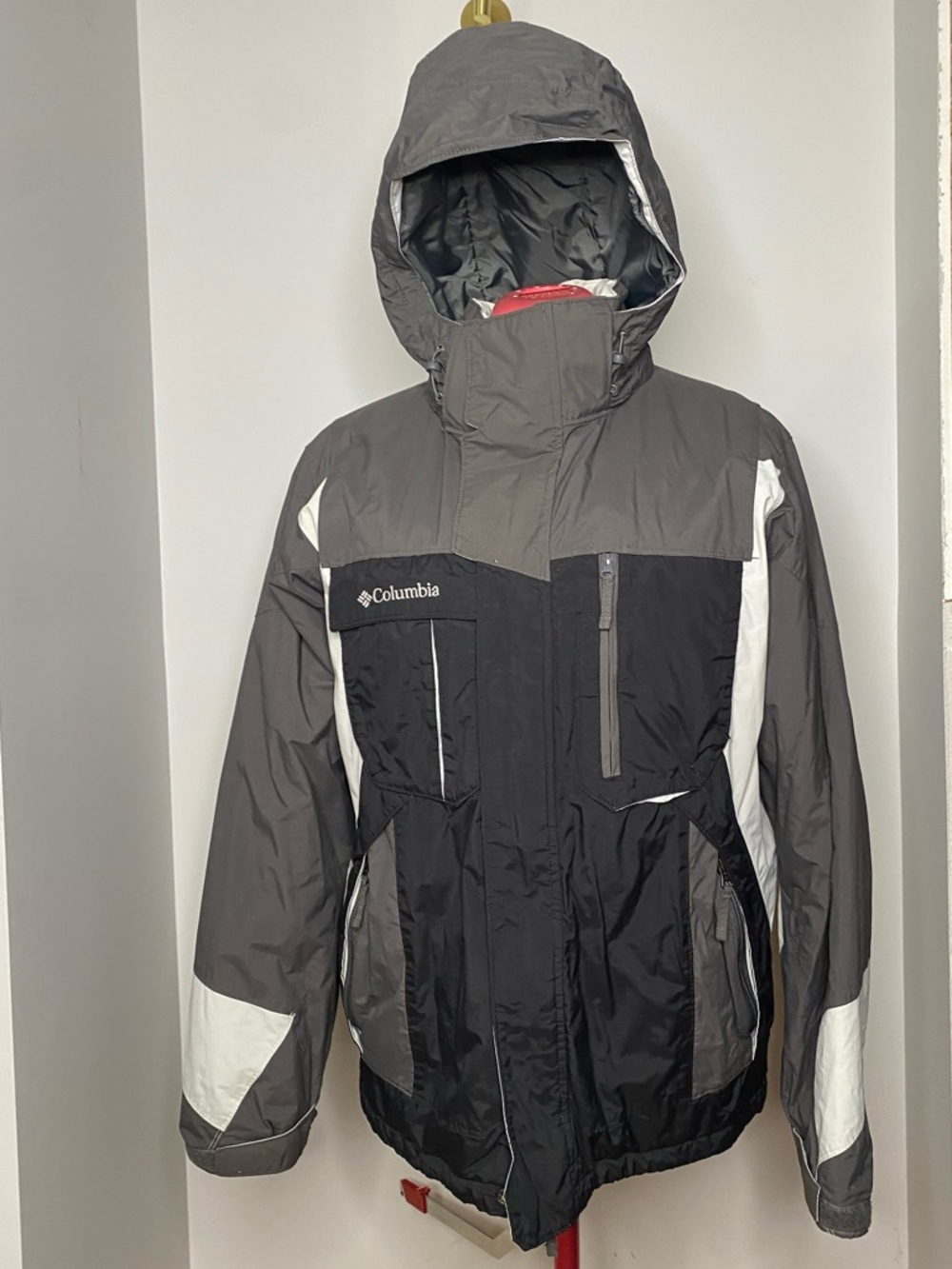 Men’s Columbia Waterproof Black/Gray Winter Parka Size Medium